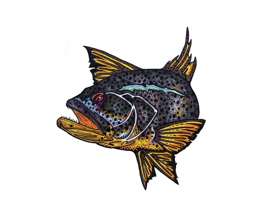 SPOTTED BAY BASS PRINT